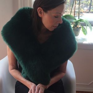 Hunter Green Faux Fur Wrap